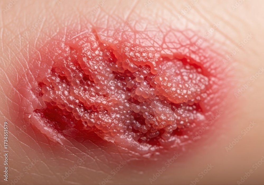 Fototapeta premium Detailed view of a skin lesion