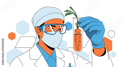 Scientist researching plant genetics and biotechnology advancements in laboratory setting