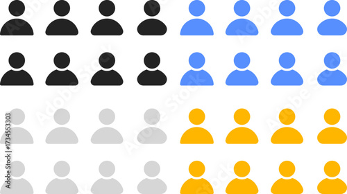 profile icon set. Person symbol. User login icons collection. profile avatar sign. Default social media profile symbols