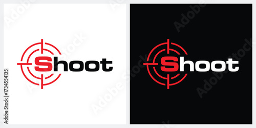 shoot word mark logo design, typography text shoot graphic vector template 