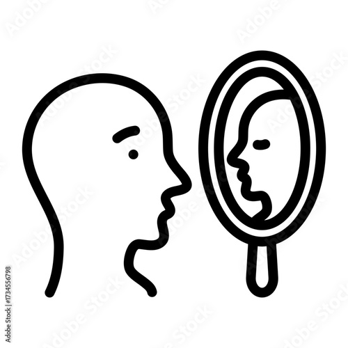 Self Reflection simple line icon