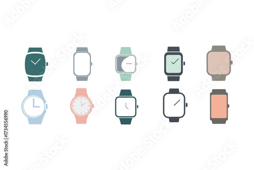 Collection of diverse modern wristwatches in a clean layout display