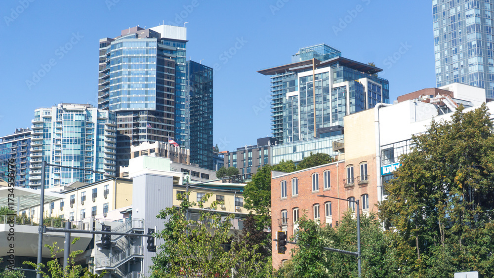 Obraz premium Modern Downtown Seattle Buildings