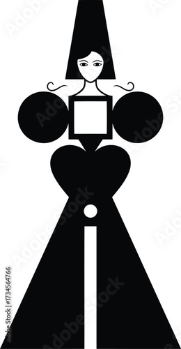 Vector illustration of abstract woman figure vector illustration for design