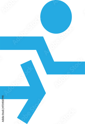 blue exit sign