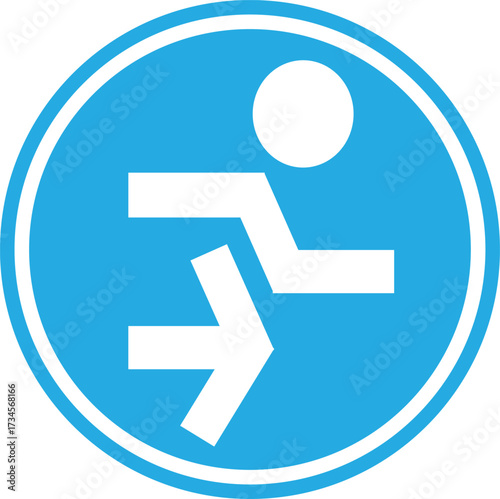 blue emergency exit sign