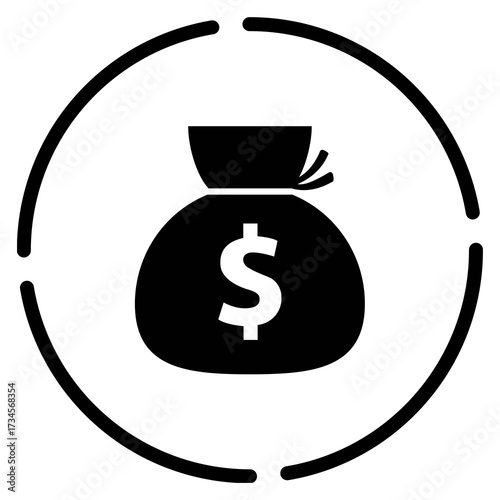Minimalistic Money Bag Illustration Representing Finance Wealth and Investment Opportunities