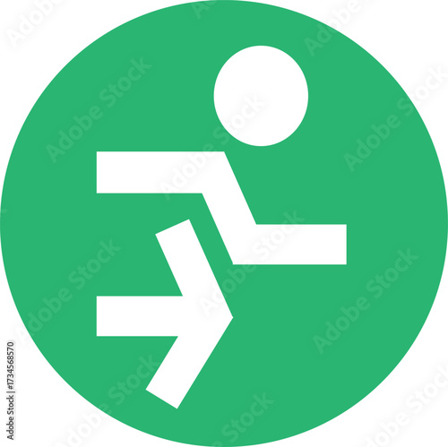 emergency exit sign on green background