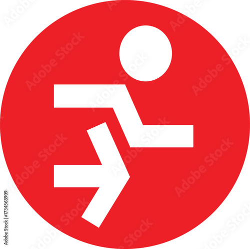emergency exit sign on red background