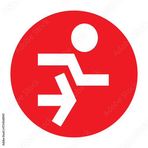 emergency exit sign on red background