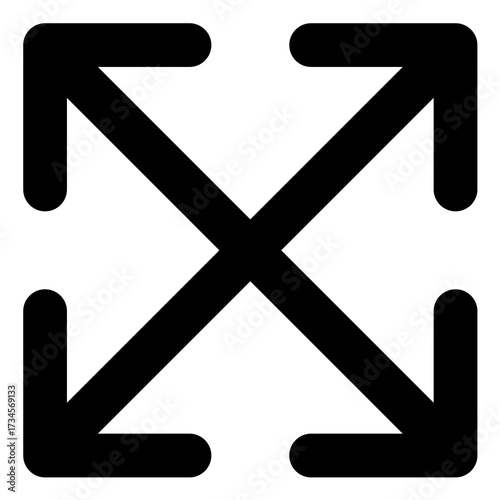 Expand icon representing full screen mode and resizing functionality representation