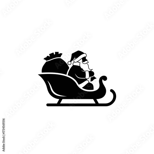 Santa Claus Sleigh Ride Silhouette for Christmas