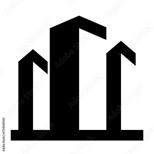 Minimalist city skyline silhouette: Simple and iconic urban landscape representation