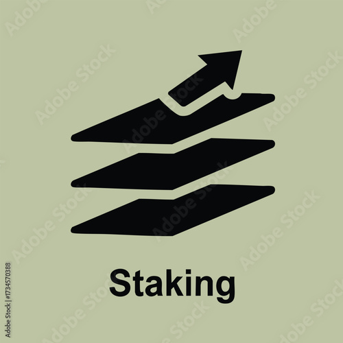 Financial growth concept represented by stacked paper layers with an upward arrow symbolizing progress and success