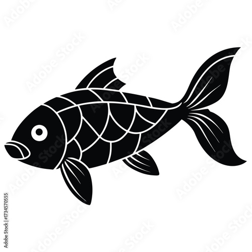 glass robotic koi sculpture vector icon