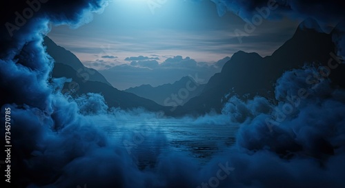 Wallpaper Mural Aesthetic background cinematic lighting a city street in a gentle rain at night.  Torontodigital.ca