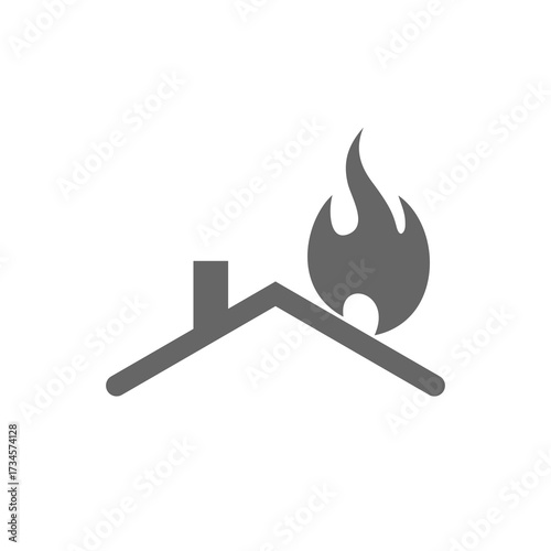 House in fire simple icon isolated on white background