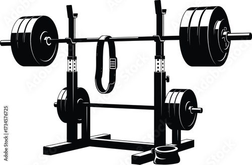 Vector art of weightlifting equipment