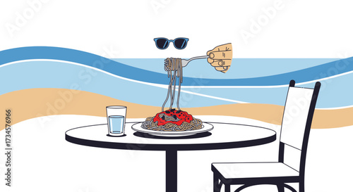 Whimsical Beachfront Dining Experience: A Vacation Feast with a Playful Twist and Joyful atmosphere