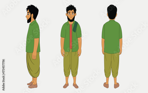 indian village man cartoon character. moral stories for the best cartoon character.