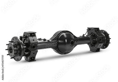 Durable black axle assembly for off-road adventures, built for strength and reliability, ideal for automotive projects and engineering designs
