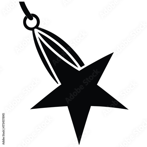 shooting star pendant vector icon