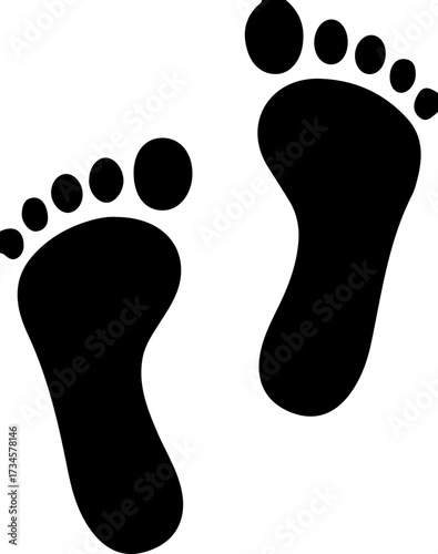 Footprint Silhouette Icon – Human Feet Vector