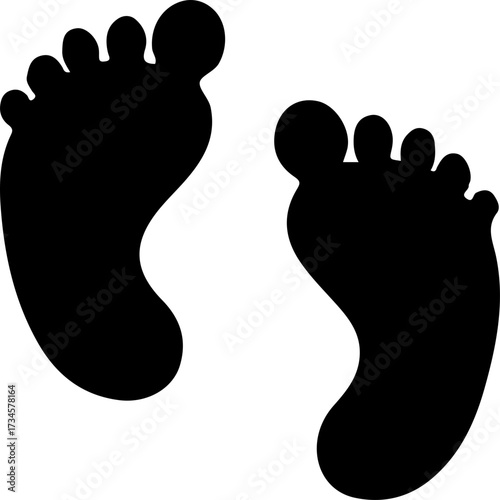 Footprint Silhouette Icon – Human Feet Vector