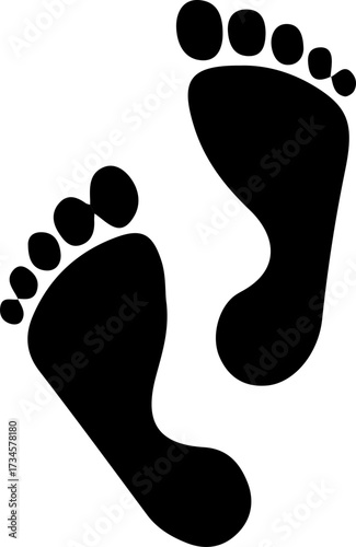Footprint Silhouette Icon – Human Feet Vector