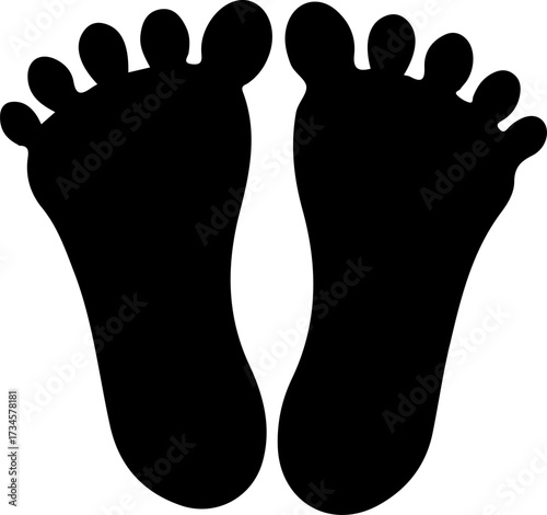 Footprint Silhouette Icon – Human Feet Vector