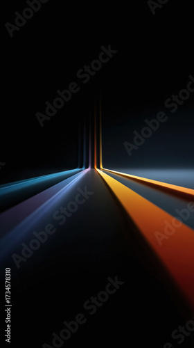 Background of Colorful Winding Tech Lines