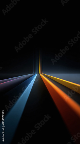 Background of Colorful Winding Tech Lines