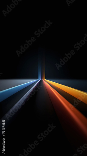 Background of Colorful Winding Tech Lines