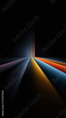 Background of Colorful Winding Tech Lines