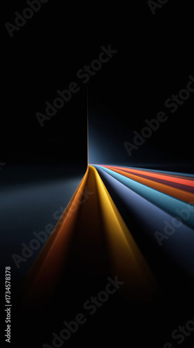 Background of Colorful Winding Tech Lines