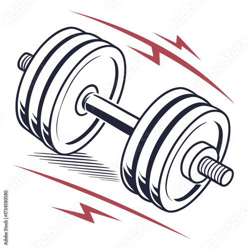 Illustration of a dumbbell for weightlifting