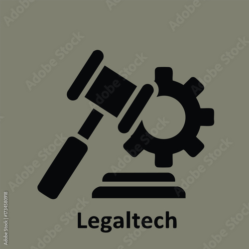 Legaltech Concept with Gavel and Gear Symbols Representing Technology in Legal Services
