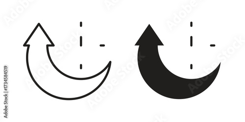 Uptime and downtime icons in line stroke outline art and clip art