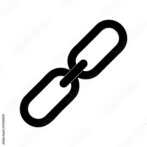 Simple two link chain silhouette representing connection, linking, and cohesion concepts