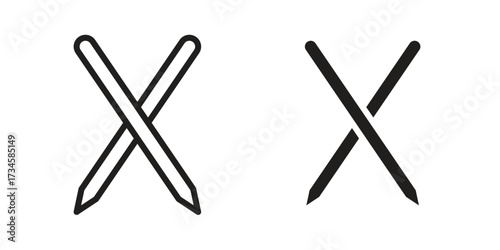 Toothpick icons in line stroke outline art and clip art