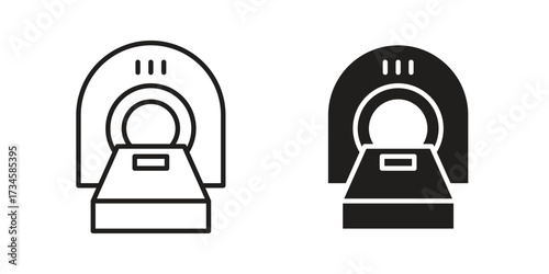 Tomography icons in line stroke outline art and clip art