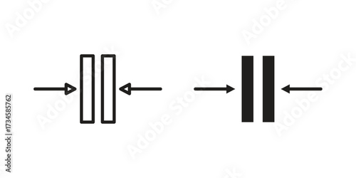 Thickness icons in line stroke outline art and clip art