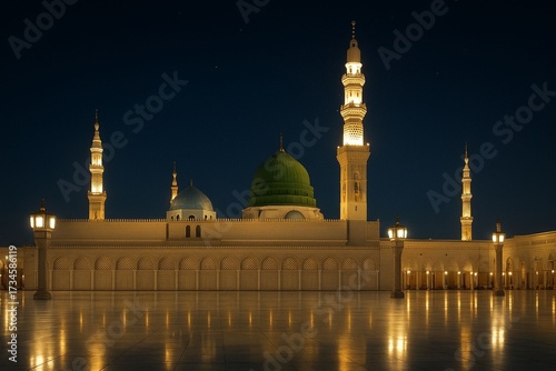 Al-Masjid an-Nabawi | Medina at night  Mosque, Islamic Architecture, Prophet Mosque, Nabawi Mosque, Holy Landmark, Masjid e Nabawi, Madina Shareef, Saudi arabia, Medina, Madinah, Holy City