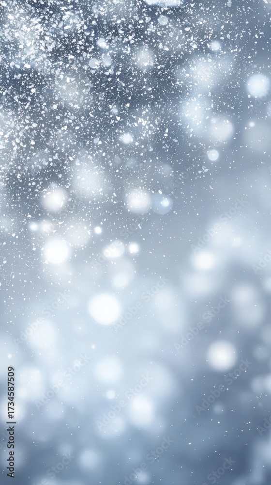 Obraz premium A serene snow background with delicate snowflakes falling gently from the sky, creating a peaceful winter scene.