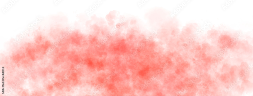 Fototapeta premium Red smoke clouds rising on transparent background with upper empty space for dramatic or mysterious visual scenes