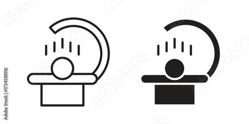 Solarium icons in line stroke outline art and clip art