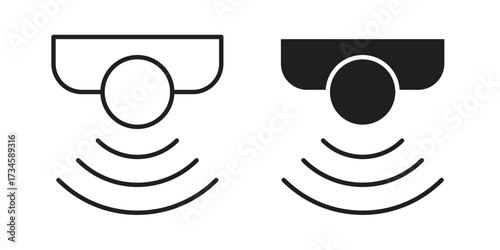 Sensor icons in line stroke outline art and clip art