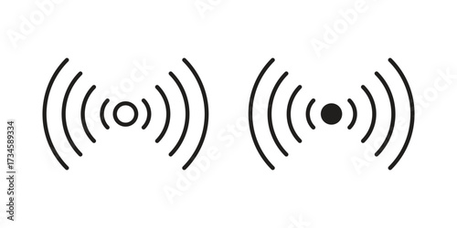 Sensor icons in line stroke outline art and clip art