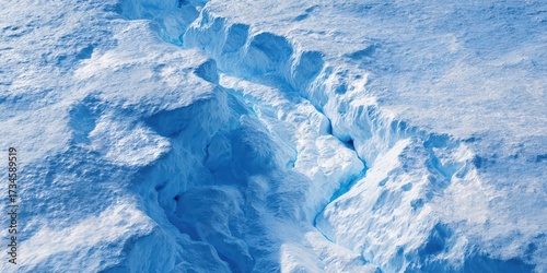 Aerial View of Glacial Crevasse in Arctic Ice Field