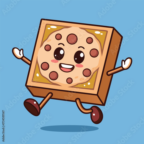 Silly Cartoon Domino’s Pizza Box Character Fun Mascot Design
